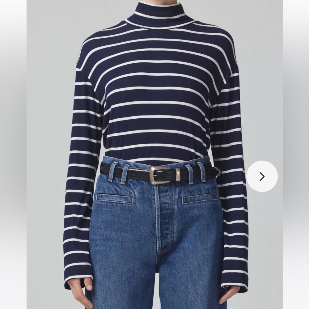 NEW CITIZENS OF HUMANITY selma turtleneck in midnight stripe Sz M NWT